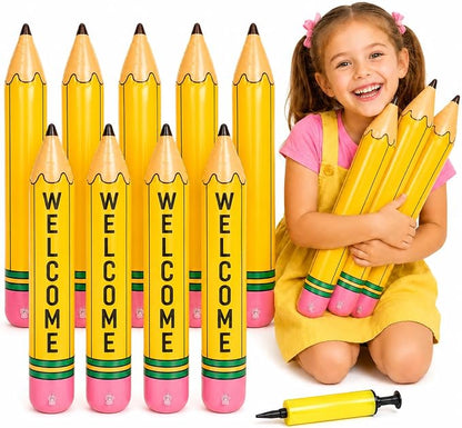 GLEAVI 12 Pcs Inflatable Pencil Balloon Set by GLEAVI