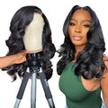 Body Wave 200 Density HD Lace Front Wigs Human Hair Pre Plucked 13x6 HD Transparent Lace Frontal Wigs Human Hair Glueless Human Hair Wigs for Black Women 16 Inch Body Wave Human Hair Wig