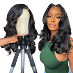 Body Wave 200 Density HD Lace Front Wigs Human Hair Pre Plucked 13x6 HD Transparent Lace Frontal Wigs Human Hair Glueless Human Hair Wigs for Black Women 16 Inch Body Wave Human Hair Wig