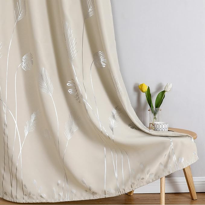Tropical Tree Window Curtains Grommet Silver Palm Tree Blackout Curtains Window - Image 7