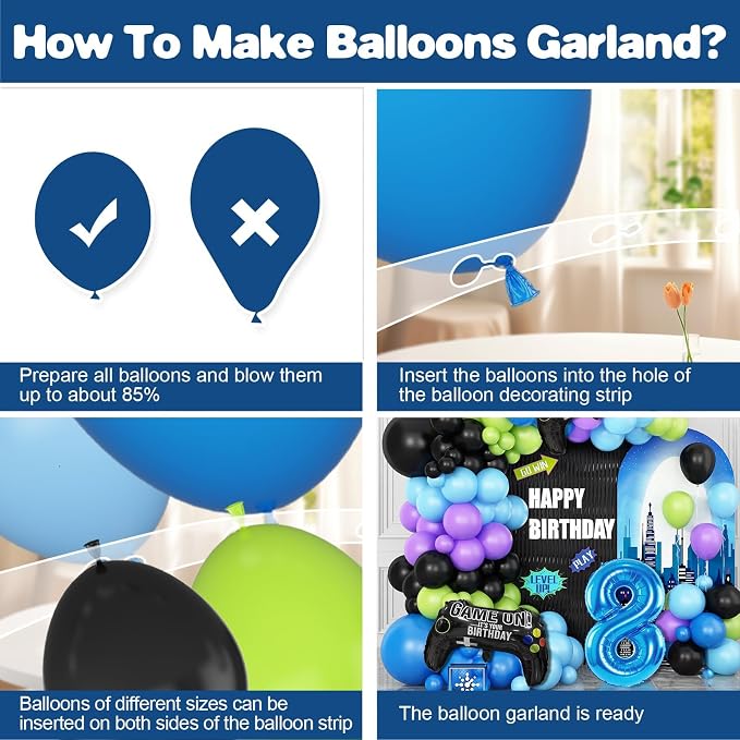 8th Birthday Video Game Balloons Arch Kit, Light Olive Green, Video Game Themed - Image 3