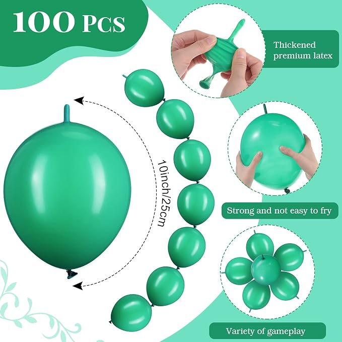 100 Pcs Link Balloon Quick Linking Latex Connected Balloons Linkable - Image 2