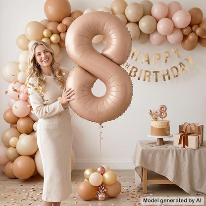 40 Inch Caramel Foil Number 8 Balloon - Image 4