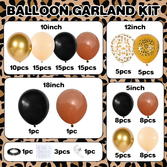 Black Gold Cheetah Print Balloon Arch Kit - Image 2