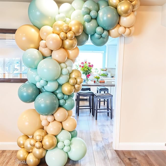 Teal Balloons Arch Kit, Teal Green Balloon Garland Arch Kit, Macaron Teal Blue - Image 4