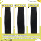 RUNATURE Human Hair Ponytail Extension Black, Real Hair Ponytail Extension With Magic Paste, Remy Natural Ponytail Hair Extensions, Straight Hair Add Volume, 18 Inch 80g #1B Off Black