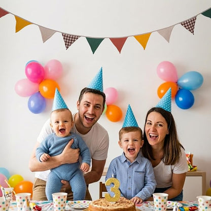 2Pcs Triangle Bunting Flag No-DIY Cotton Fabric Garland Reusable Party Banner - Image 6