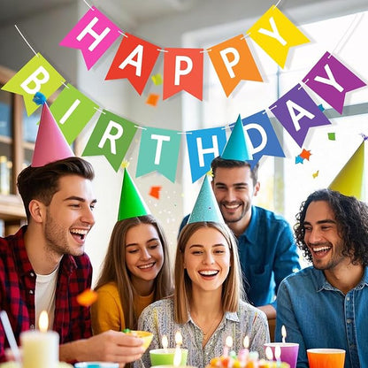 Happy Birthday Banner Sign, Birthday Garland Wall Door Hanging Banners Flag - Image 5