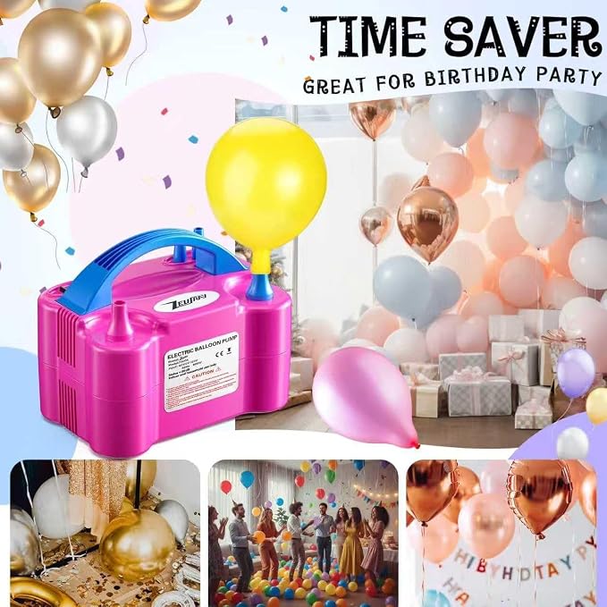 Portable Electric Balloon Pump - 110V 600W Dual Nozzle Balloon Inflator Pump - Image 6