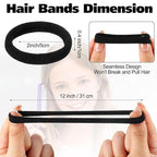 Chuangdi 1000 Pcs Black Hair Ties Bulk for Women Elastics Curly Wavy Thick Thin Hair Bands Seamless Cotton Ponytail Holders Christian Charity Donation Supplies