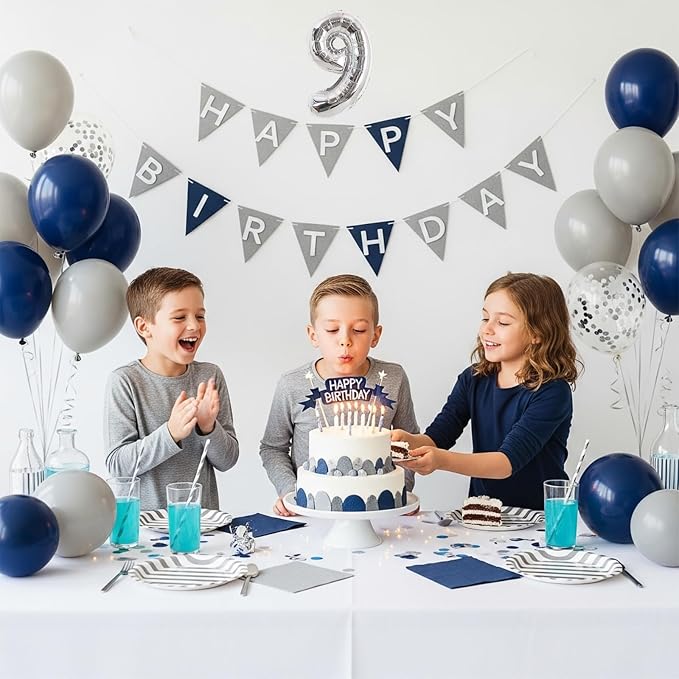 TONIFUL 20 Pcs Number Balloon 2 Set 16 Inch Fat Silver 0-9 Numbers Balloons | - Image 6