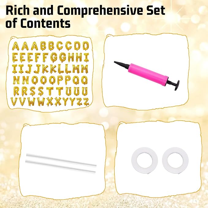 58 PCS Letter Balloons Alphabet Letters 2 Sets A- Z & 1 Sets AEIOU 16 Inch Foil - Image 4