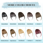 NAYOO Bangs Hair Clip - Brown Fake Bangs 100% Real Human Hair Extensions Wispy Bangs for Women Fringe with Temples Hairpieces Curved Bangs for Daily Wear(Brown, Wispy Bangs)
