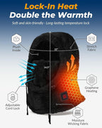 Heated Balaclava Cold Winter Gifts for Women Rechargeable 6000 mAh Battery Packs Warm Gift
