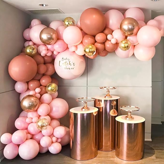 PartyWoo Dusty Pink Balloons 4pcs Dusty Rose Boho Netural Pink Color | 36 Inch - Image 6