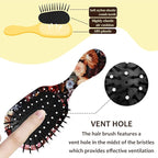 Mini Hair Brush,Cute Detangling Travel Hair Brush,Soft Bristles for Effortless Tangle Removal,Detangler Hairbrush for Women Men Boys Girls Kids Wet Dry All Hair Types (Colorful Flowers, Mini)