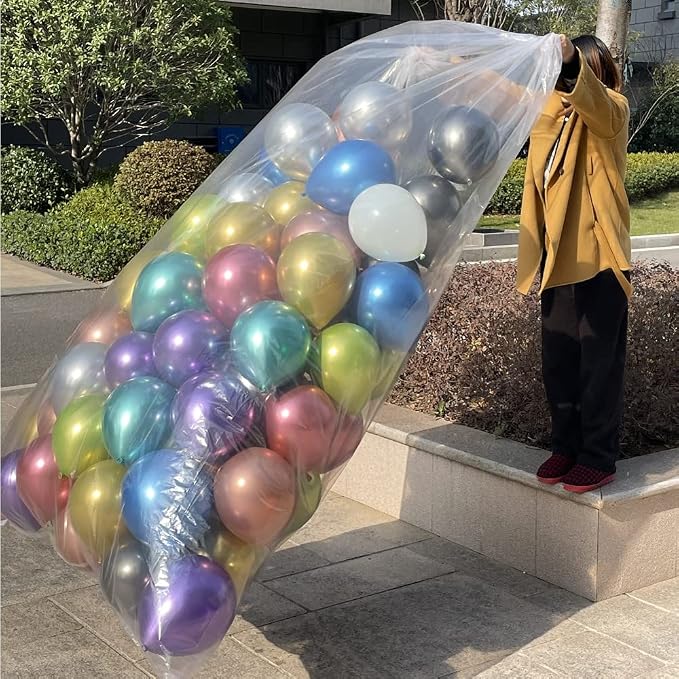 AooeDomi 4 PcsThickened Plastic Balloon Bags Clear Giant Storage Bags Include 2 by Unknown