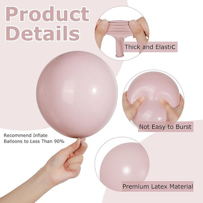 Ouddy Party 129Pcs Dusty Pink Balloons Different Sizes 18 12 10 5 Inch | 6Pcs - Image 3