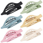 Flat Hair Clips for Women - 6 PCS French Flat Claw Clips Medium Hair Clips for Girls Large Hair Claw Clips for Thick or Thin Hair Strong Hold No Slip Hair Accessories for women (Light Colorful)