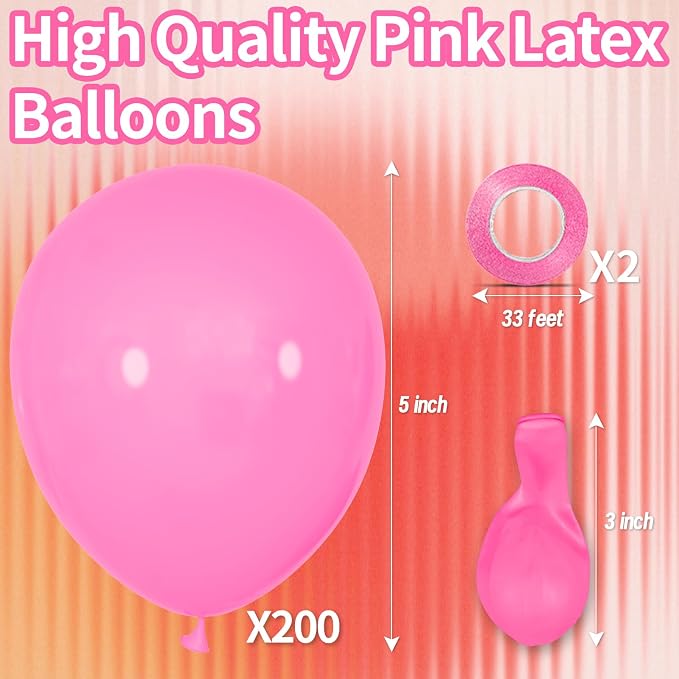 200pcs Pink Balloons 5 Inch, Small Mini Latex Balloons - Image 5