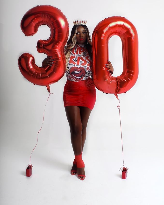 Red Number 10 Balloon 40 Inch - Image 3