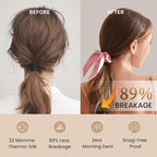 THXSILK 100% Mulberry Silk Bow Scrunchies 3-Pack, 22 Momme Mulberry Silk Hair Ties for Women, Cute Bunny Ear No Damage Ponytail Holders, Fashion Hair Accessories for Girls(M, Charming Pink)