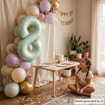 Olive Green Number 8 Balloon 40 Inch, Focal Prop - Image 6