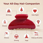 Big Claw Hair Clips for Women Hair Jaw Clips Large Hair Claw Clamps Acetate Hair Clip 2 Pack,Tortoise/Red