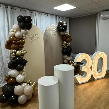 Brown Black Gold Balloons, 12 Inch Neutral Brown Tan Nude Black Beige Ivory - Image 7
