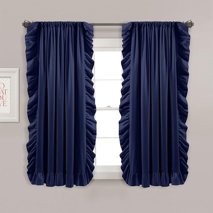 Lush Decor Reyna Ruffle Window Curtain Panel Set, Living room, or Dining Room by LushDecor