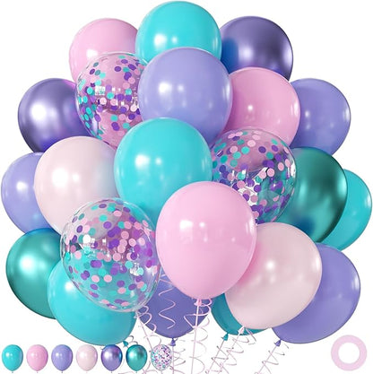 Mermaid Balloons for Ocean Sea Themed Baby Shower Gender Reveal Decorations | by JOYFLOAT