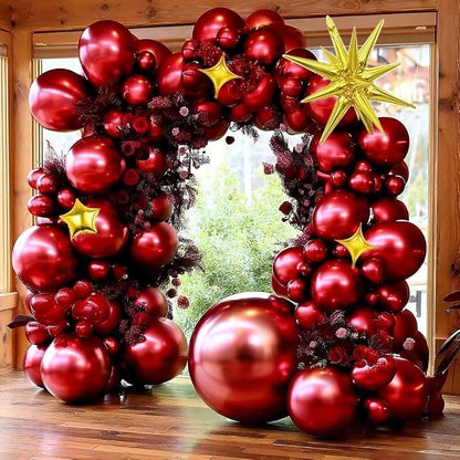 Double Stuffed Burgundy Balloon Arch by Captank