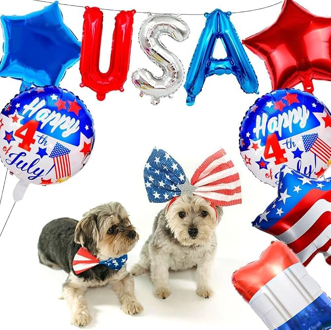 4th of July Balloons 12Pcs Patriotic Independence Day Foil Balloons Red White - Image 6