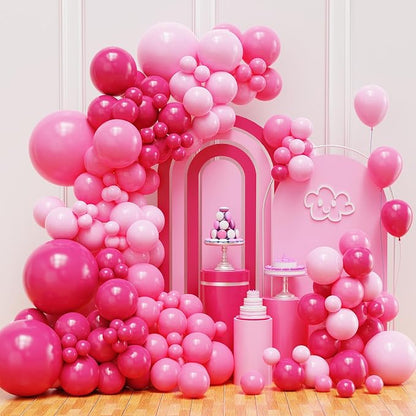 Pink Balloon Arch Kit, Metallic Hot Pink Balloons by FHEKFNG