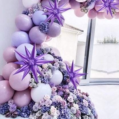 60 PCS Purple Star Balloons, 12 Point cone Explosion Star Foil Balloons - Image 7