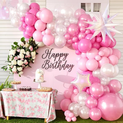 Pearl Pink White Balloon Arch Kit, Pearl Pink Pearl White Balloon Garland Kit - Image 4