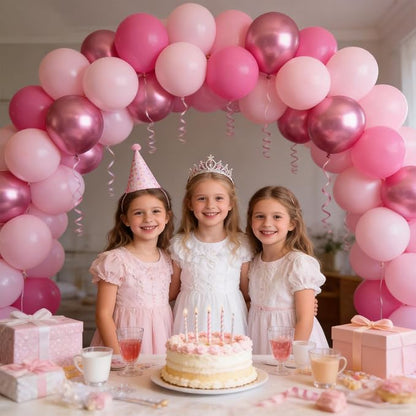 160Pcs Pink Balloons Metallic Pink Balloon, 12 Inch Hot Pink Balloons Pink - Image 5