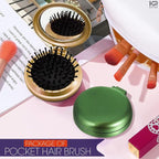 Mini Hair Brush Set of 6 - Foldable Travel Brushes for Hair in Assorted Colors – Lightweight and Portable Travel Brush for Women with Mirror for Quick Touch-Ups