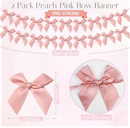 2pcs Bow Garland Banner, Ribbon Bow Party Decorations - Image 2