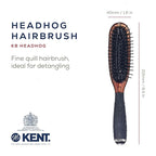 Kent Headhog Detangler Brush, Anti Static HairBrush with Rounded Nylon Bristles for All Hair Types, Travel Brush with Ergonomic Rubber Grip for Easy Styling