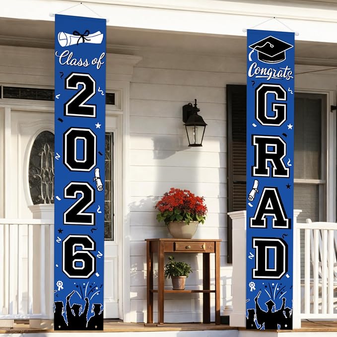 Graduation Decorations 2026 Porch Banner, Graduation Banner Class of 2026 by LINHAXM
