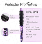 CALISTA Perfecter Pro Heated Round Brush | Lift, Volumize, and Style with No Heat Damage for Healthier-Looking Hair | 1.5" for Long Hair Styles | Dual Voltage & Adjustable Temp (1.5, Rose Gold)