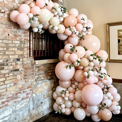 Dusty Pink Balloons, 12 Inch Pastel Baby Light Pink and White Sand Ivory Nude - Image 4