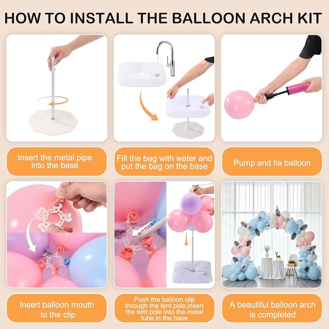New Upgrades Balloon Arch Kit, 9FT Height&10FT Width Adjustable Balloon Arch - Image 6