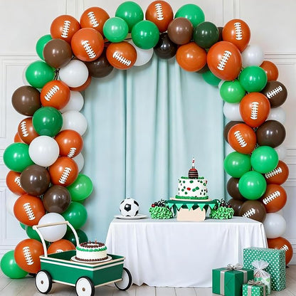 FunHot Football Balloons, 12 Inch Ivory Retro Green Football Printed Latex - Image 4