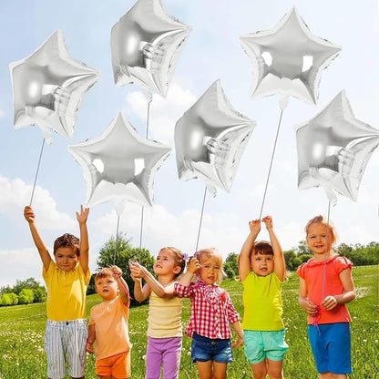 20 Pcs Star Balloons, 18 Inch Silver Star Foil Balloons, Stars Shaped Balloon - Image 4