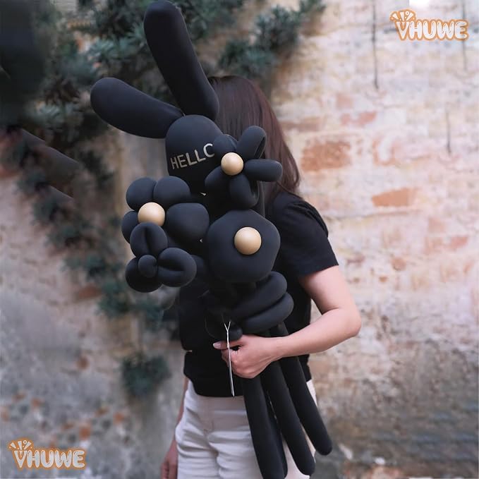 260 Balloons Black, Thickened 100 Pack Long Balloons Twisting Skinny Magic - Image 4