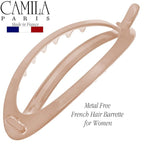 Camila Paris CP3458 French Hair Barrette Clip, Flexible Ponytail Holder No Metal Parts, Strong Hold Grip Hair Clips for Women, No Slip and Durable Styling Girls Hair Accessories, Made in France