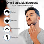 Men's Black Beard Dye, Black Hair Dye for Gray Hair Coverage, 3 in 1 Hair Dye Shampoo, Mustache & Beard Dye for Men, Quick & Easy to Use at Home, Long Lasting Beard Color for Men 200ML