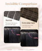 GOO GOO Invisi Edge Tape in Hair Extensions Human Hair, 4/27/4 Balayage Chocolate Brown to Caramel Blonde 20pcs injected with 20pcs classical tape ins, 14inch 100g, Virgin Remy Hair, Natural Look